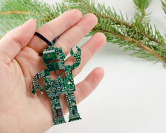 Gift boxed ornament packaging close up