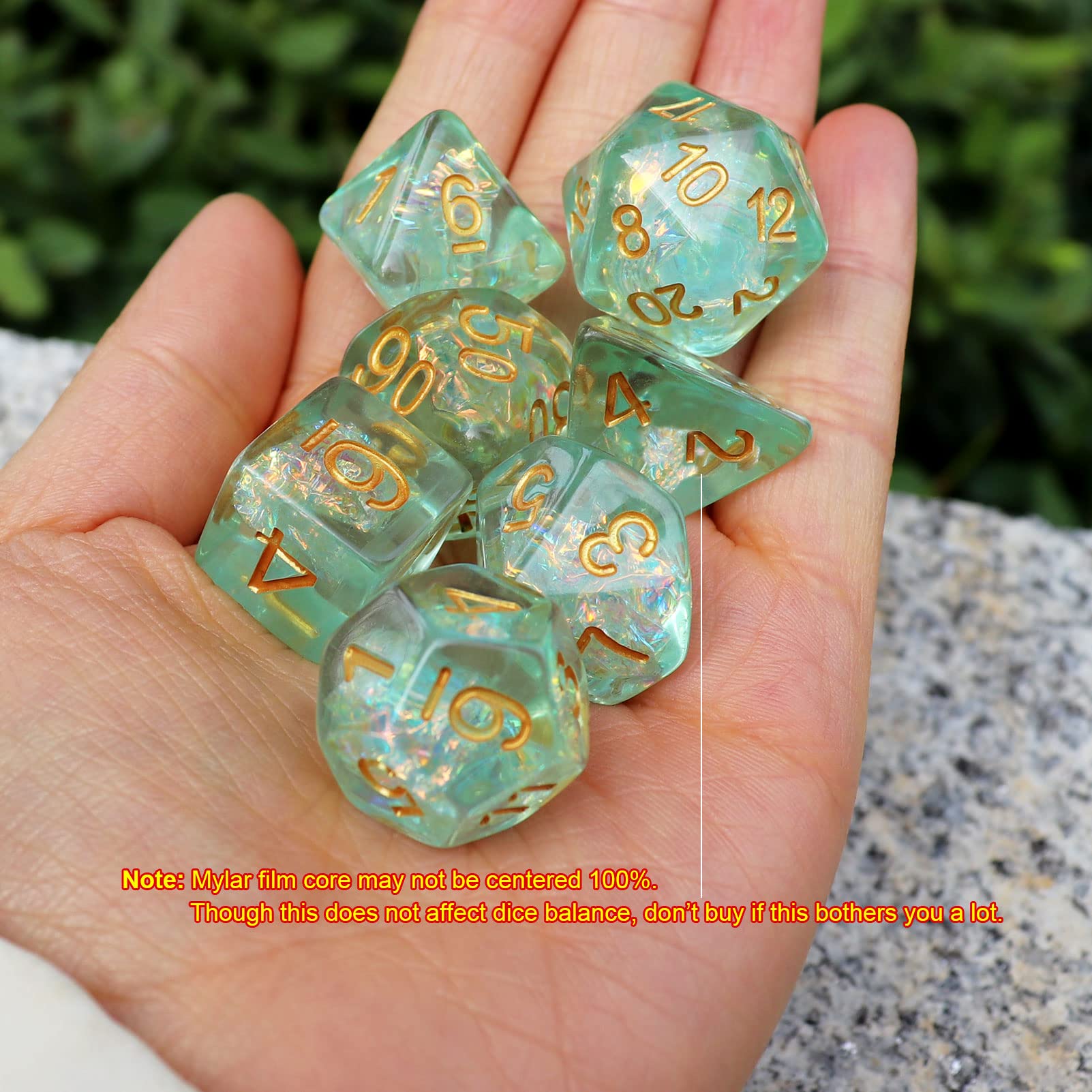 DND polyhedral dice set for tabletop games