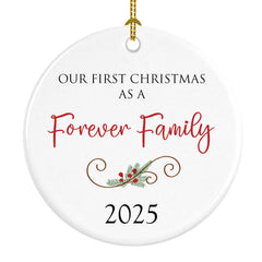 Gift for Adoption porcelain ornament keepsake 2.75 inches
