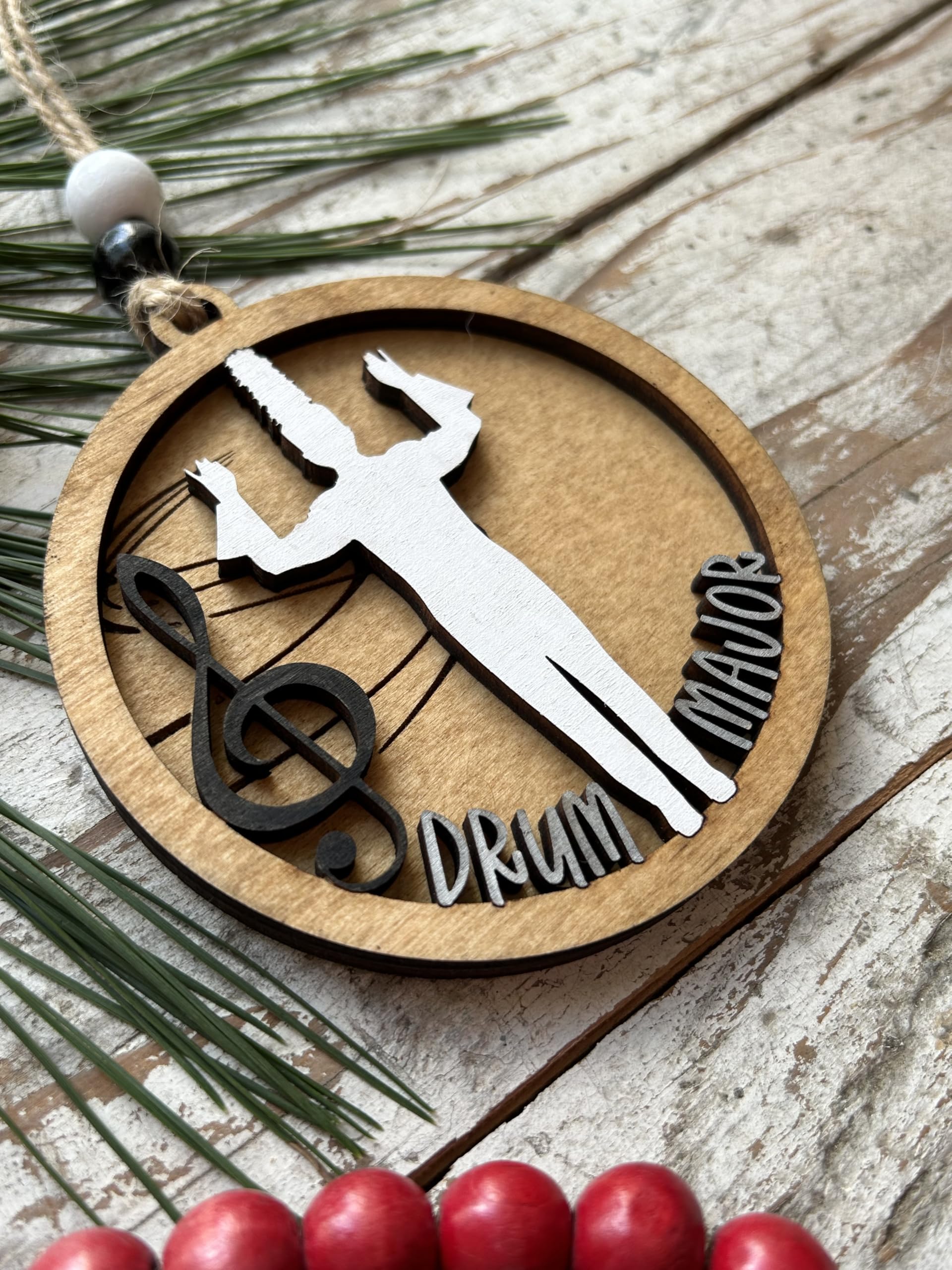 Gift for Band Director ornament with twine and beads