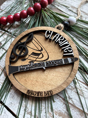 Gift for clarinet players marching band ornament