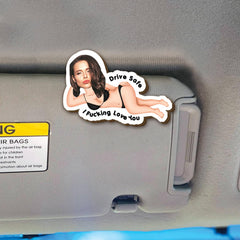 Compact wood car visor clip with photo holder