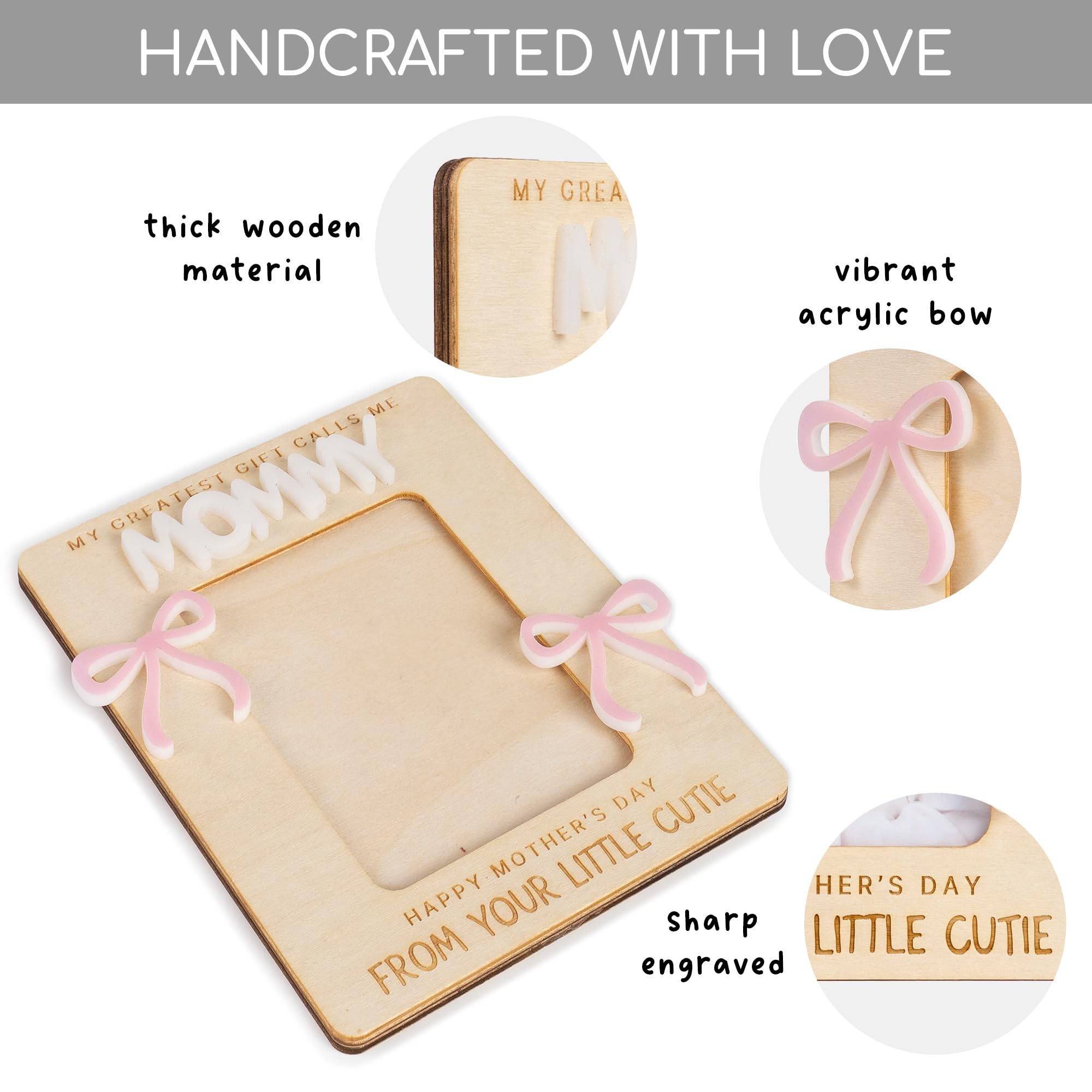 Lightweight wooden frame for Mother's Day display