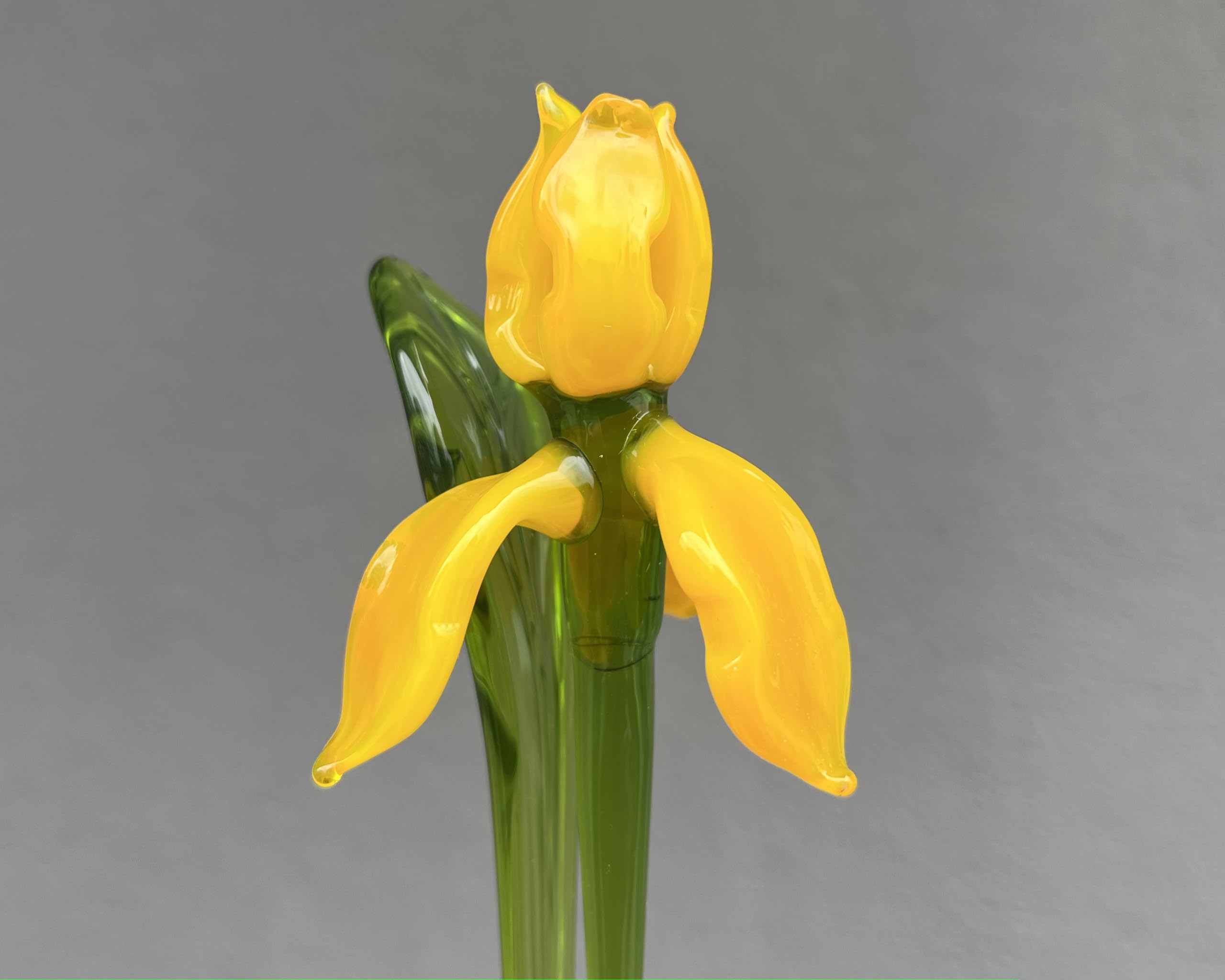 murano style decorative iris flower glass ornament