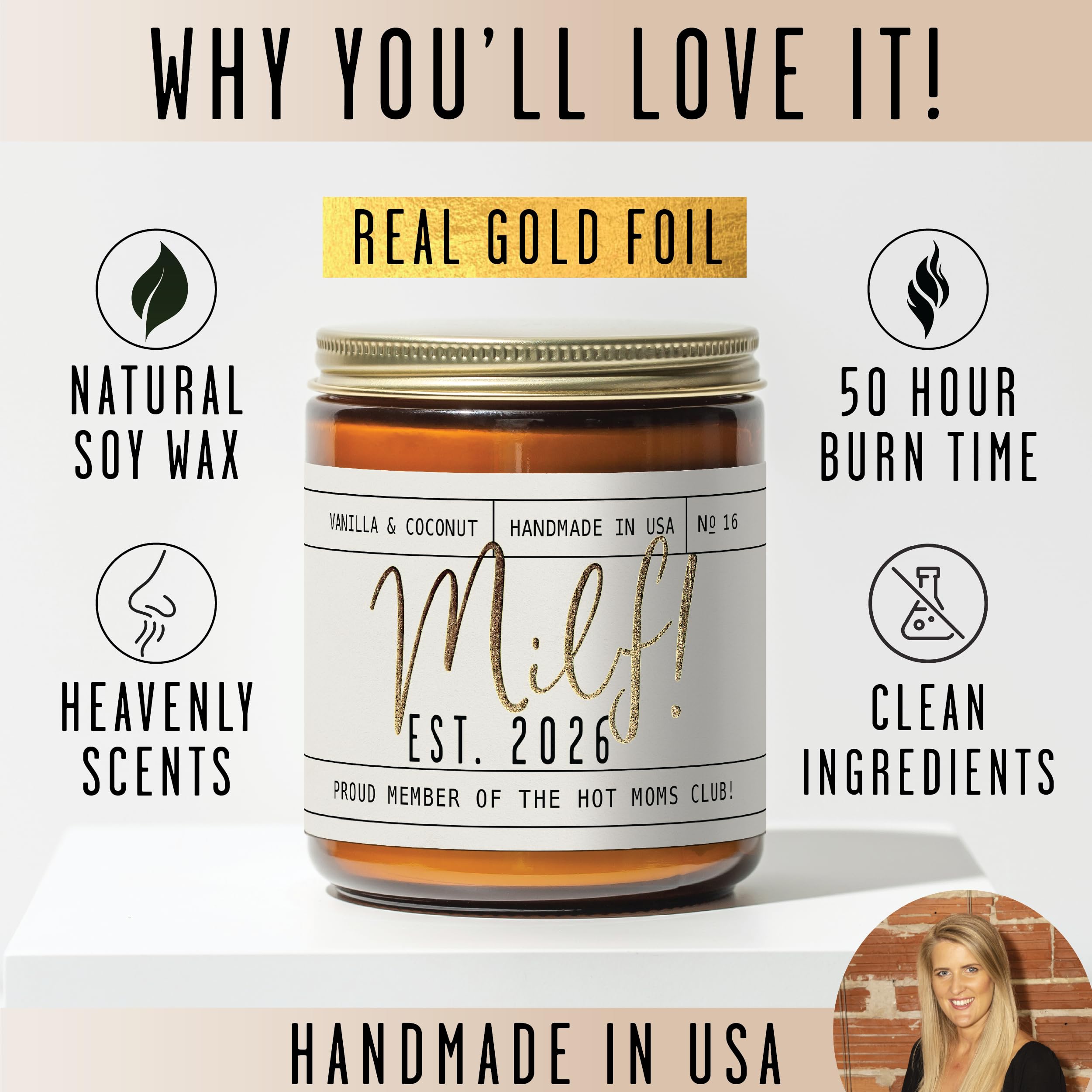 Gift ready candle packaging for new mom gift