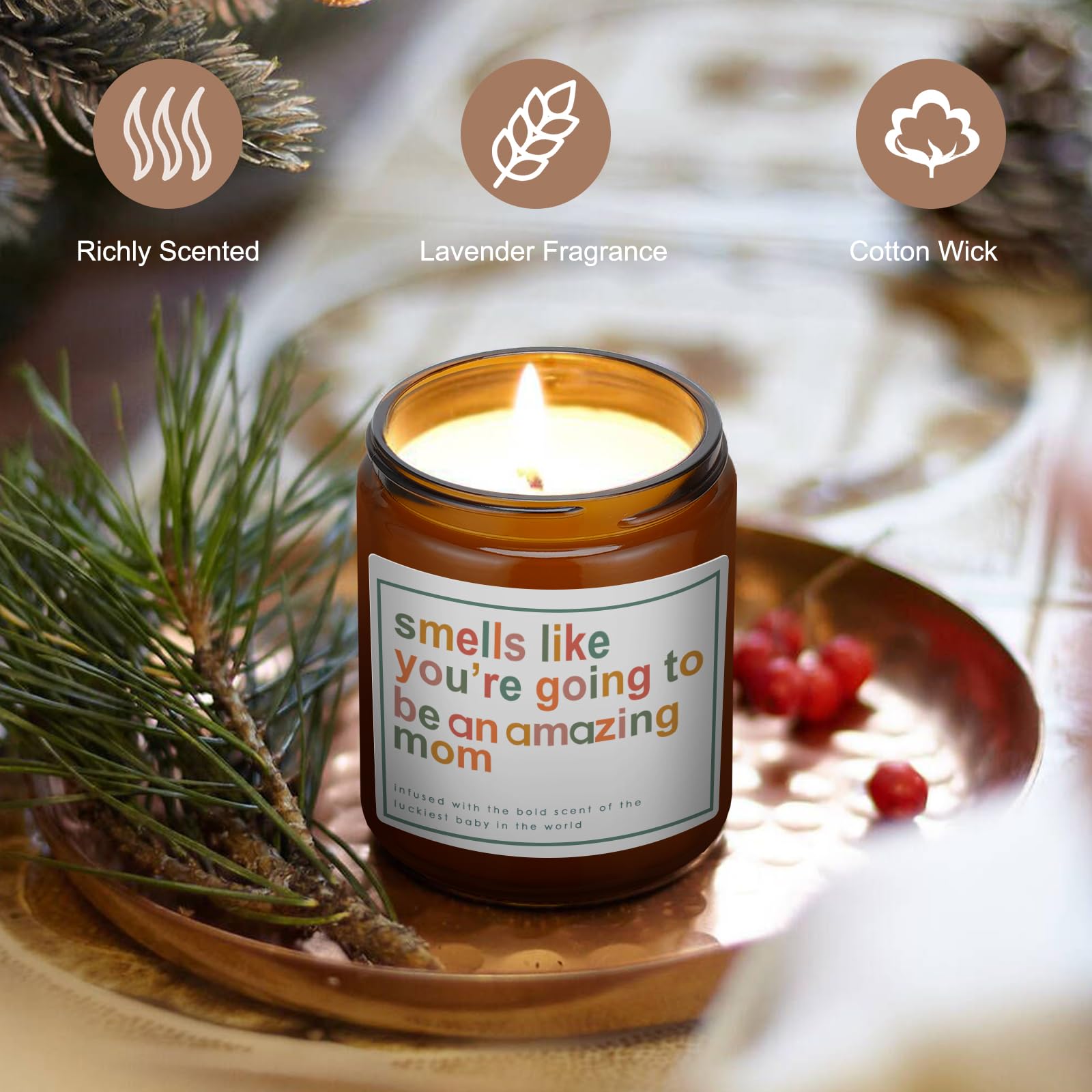 Gift for new moms lavender candle after birth