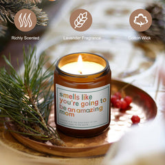 Gift for new moms lavender candle after birth
