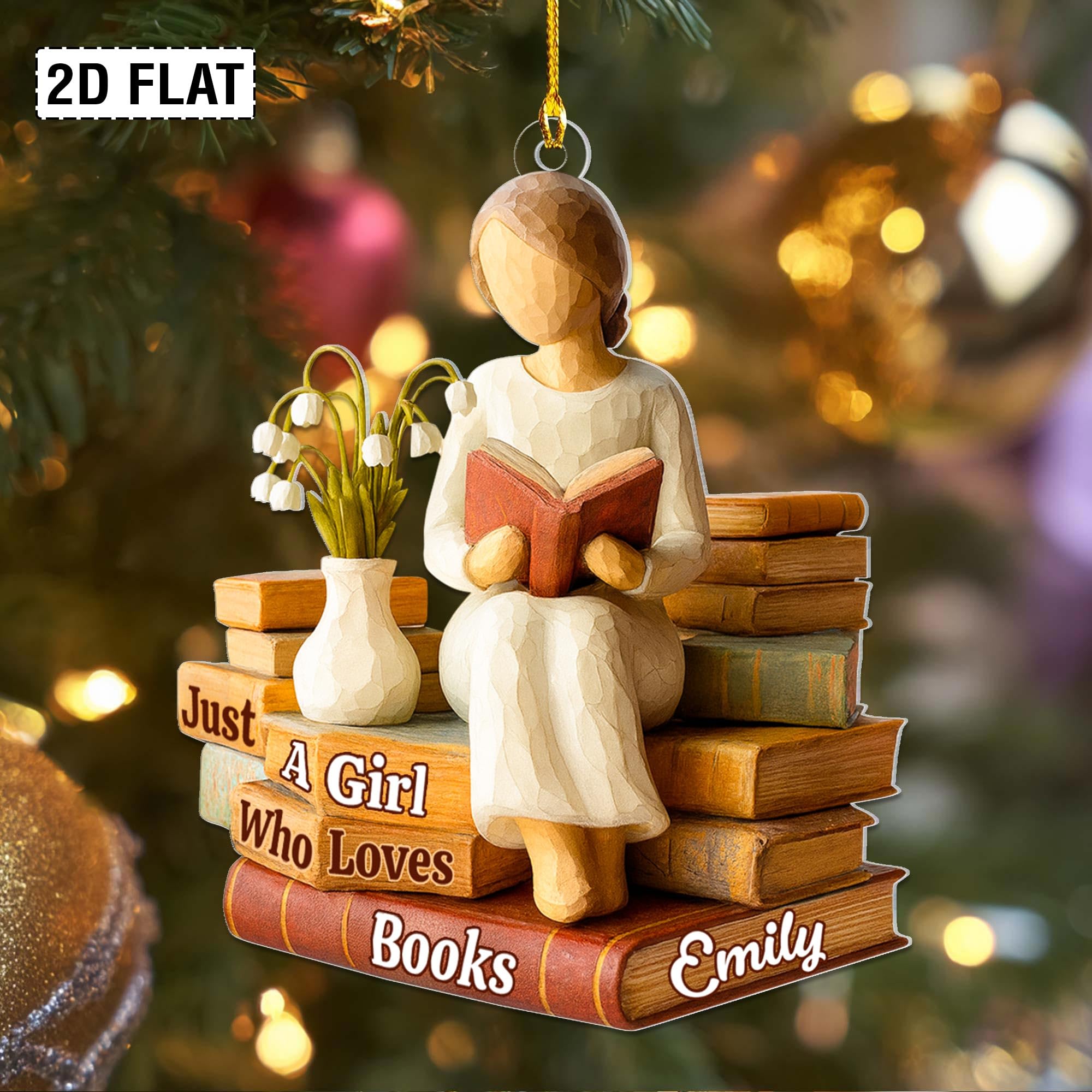 Charming reading ornament for bookworms and teachers
