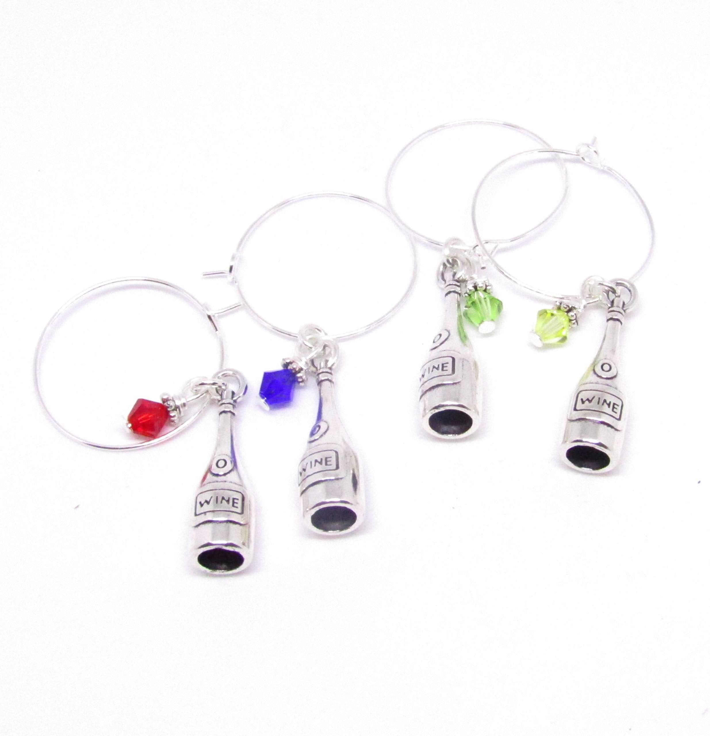 Gift for wine lovers set of four charms