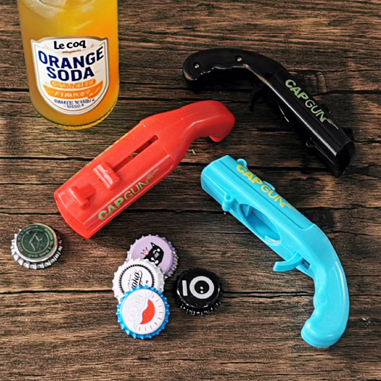 Gift idea cap gun bottle opener 4-piece set suitable for gifting