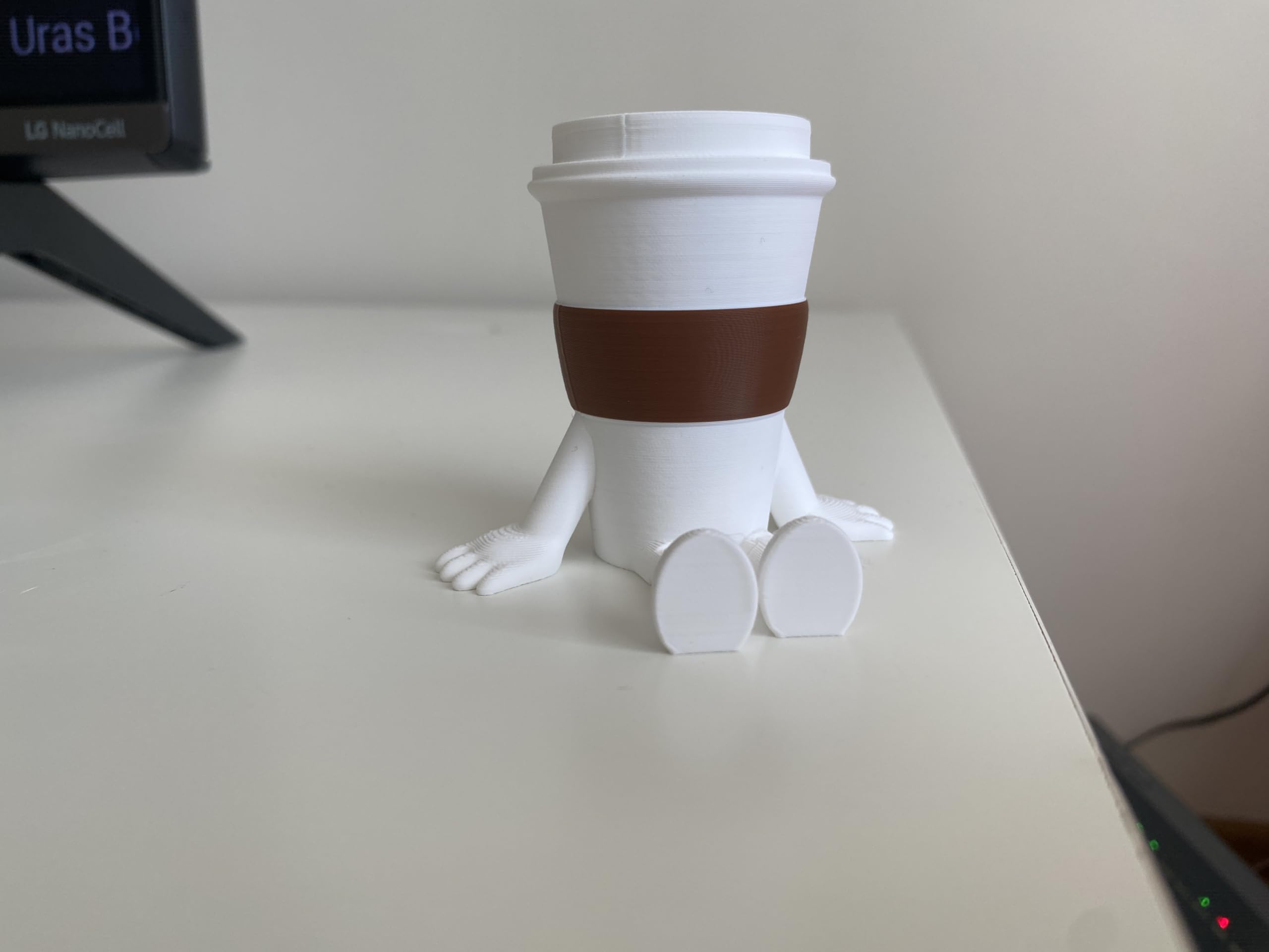 PLA desk decor sculpture coffee cup character
