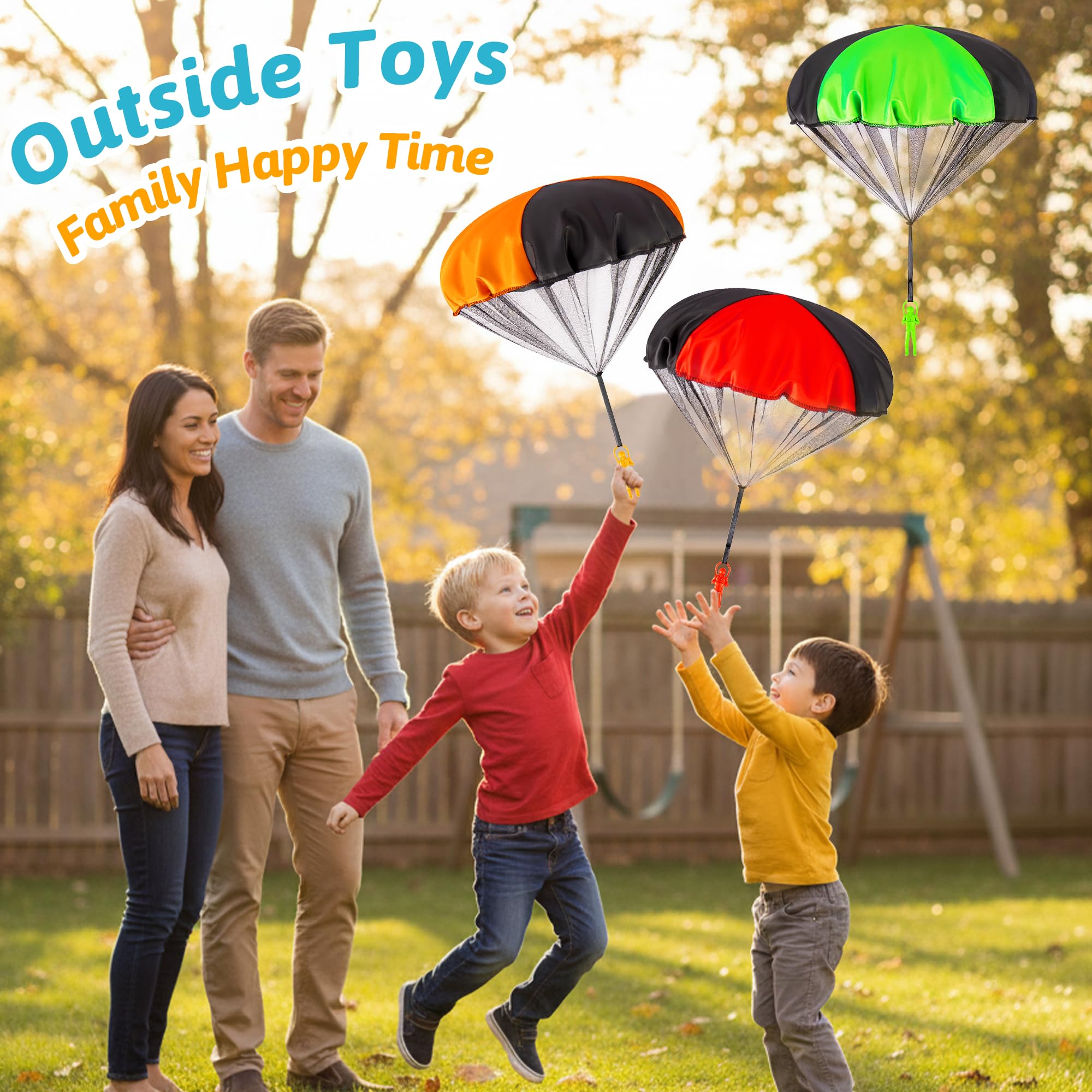 Parachute toy packaging shows contents