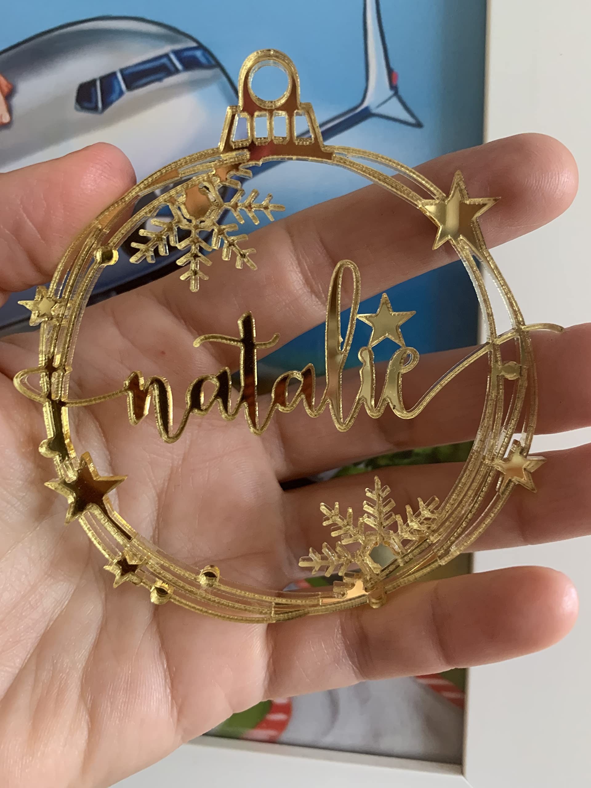 Gift name tags Christmas ornament customization details