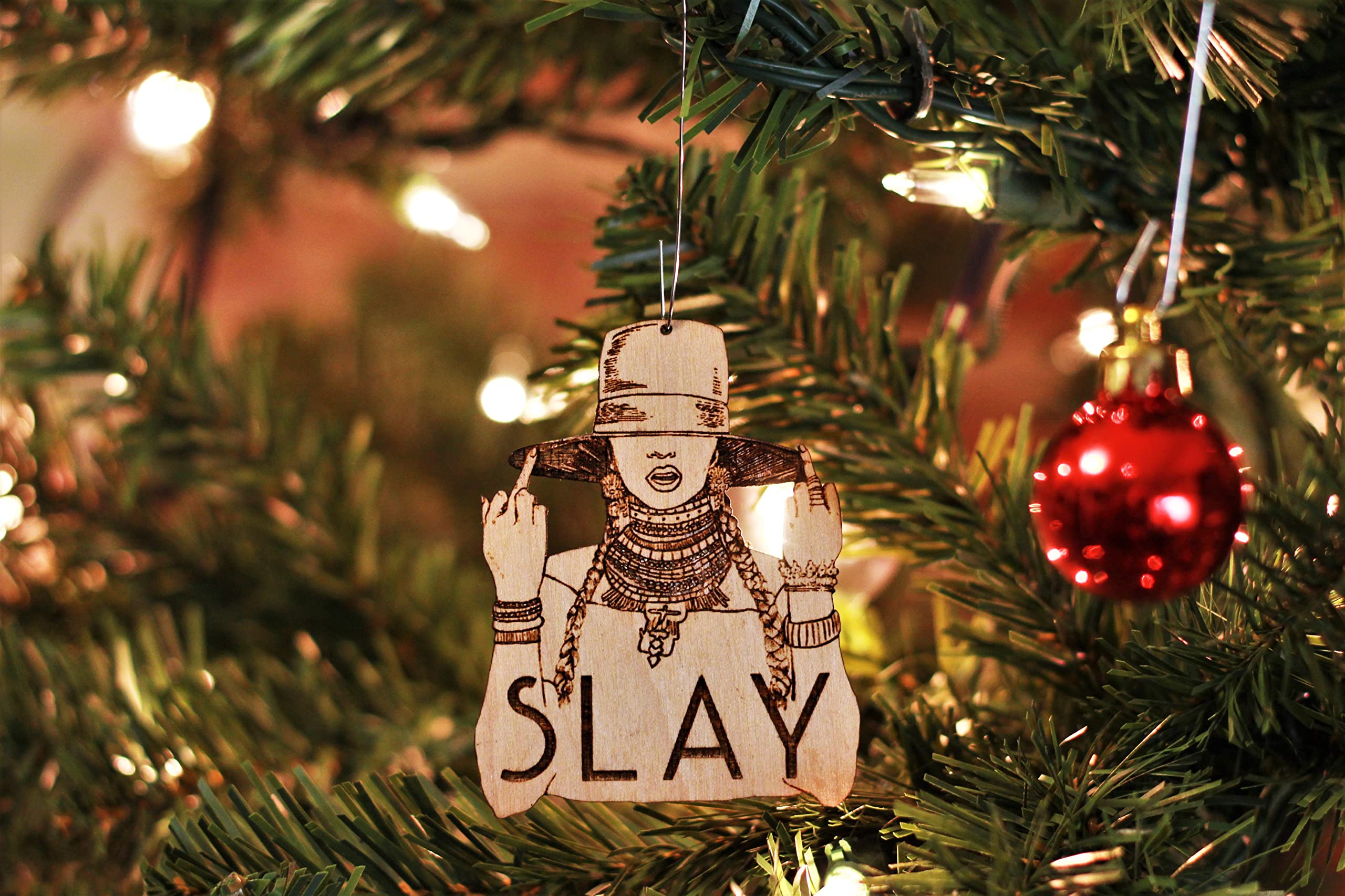 Eye catching handcrafted ornament from Portland studio