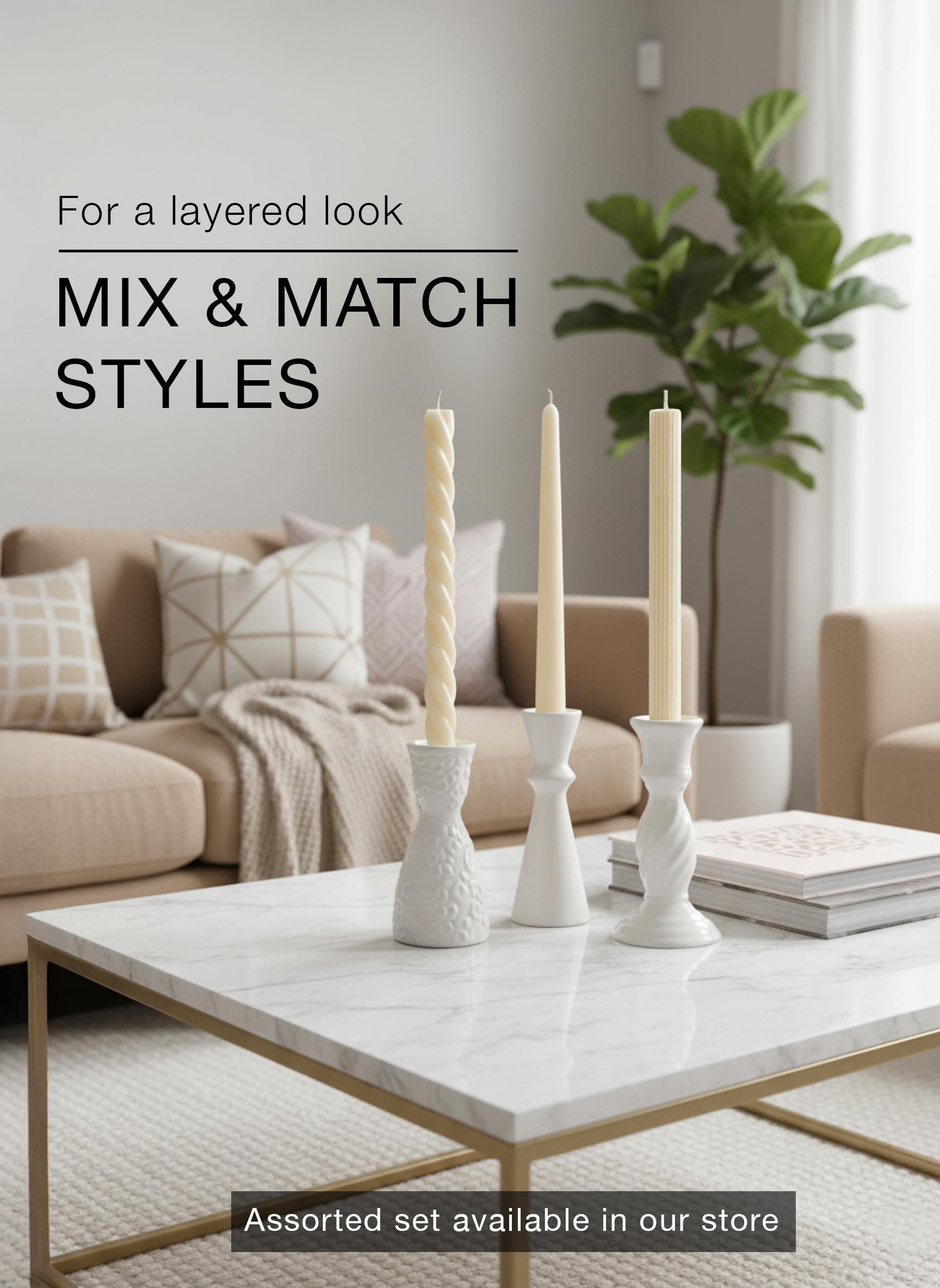 Homeology ivory taper candle packaging and design