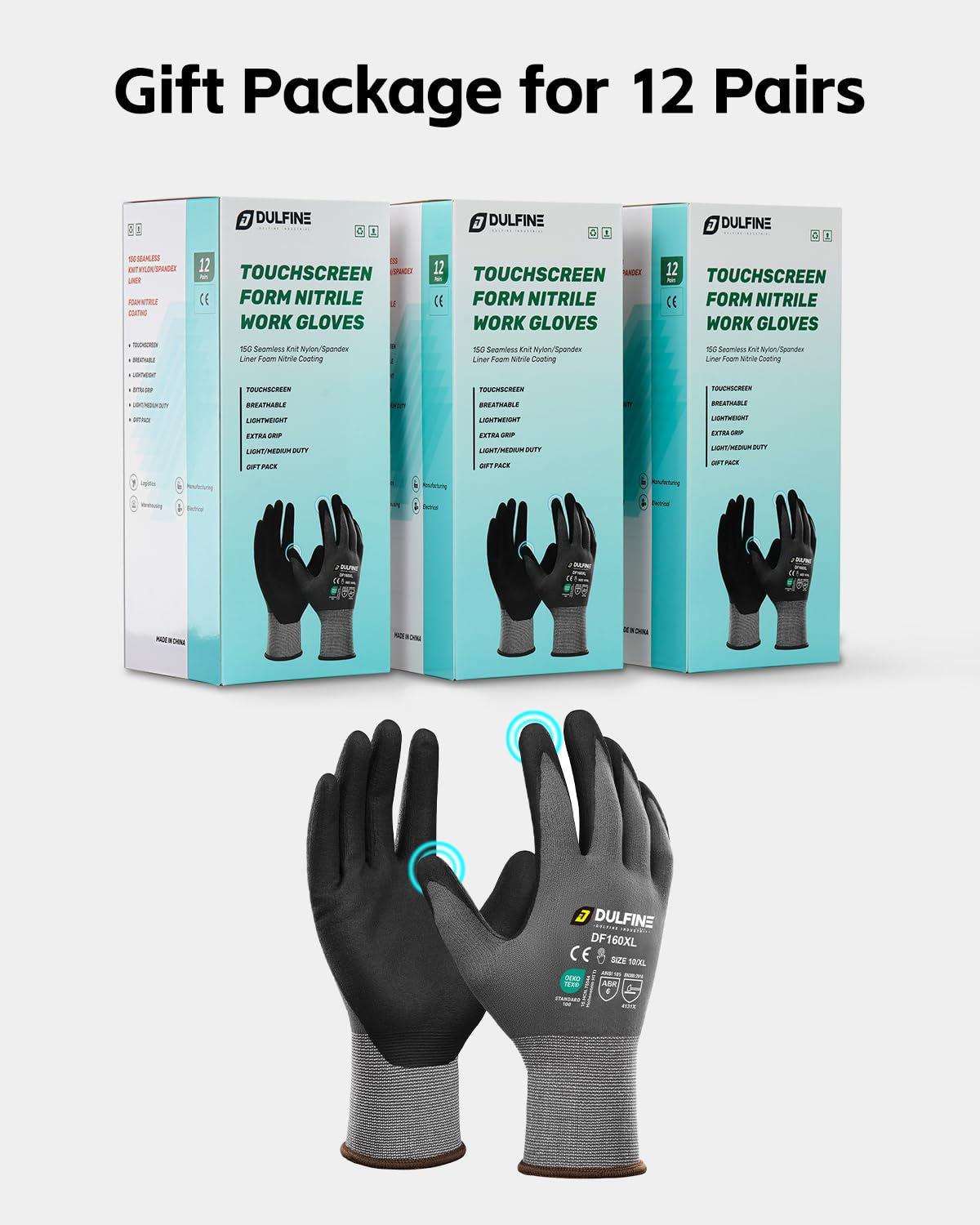 Light oil compatibility and abrasion resistance on gloves