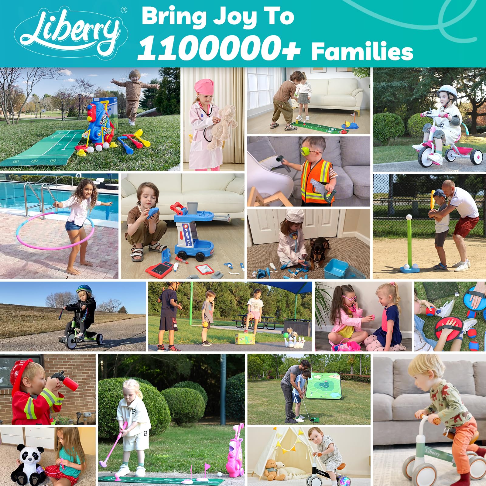 Outdoor backyard use of Liberry tee-ball set