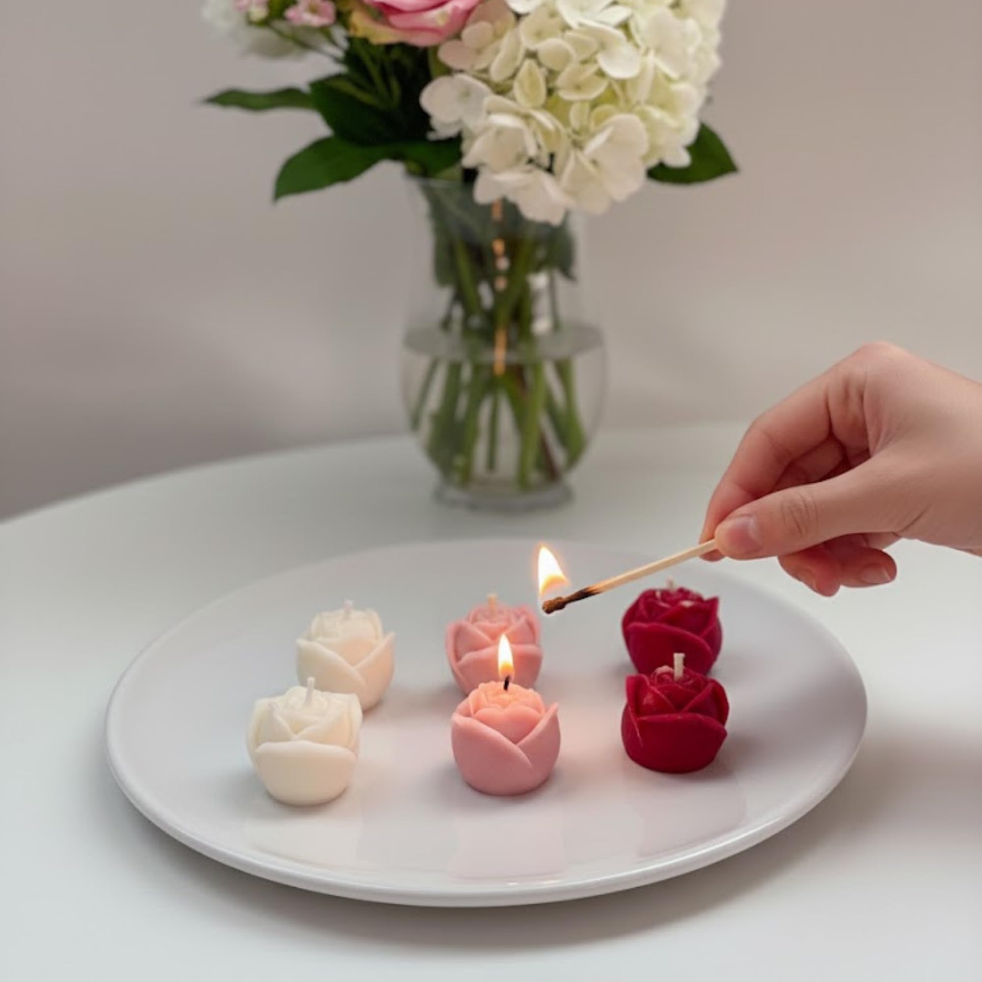 Valentine's Day rose candles gift set