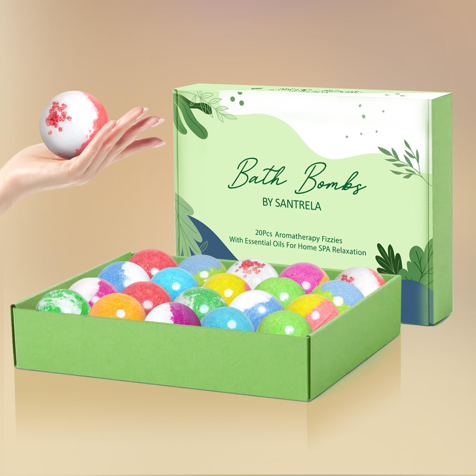 individually wrapped bath bombs suitable for home or travel