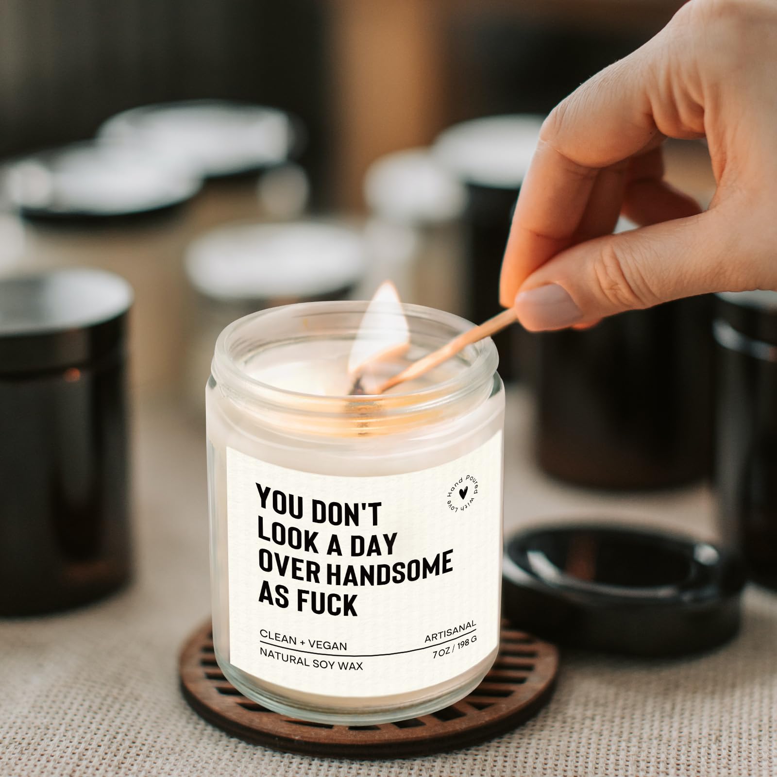 Gift-ready box candle suitable for brother or best friend