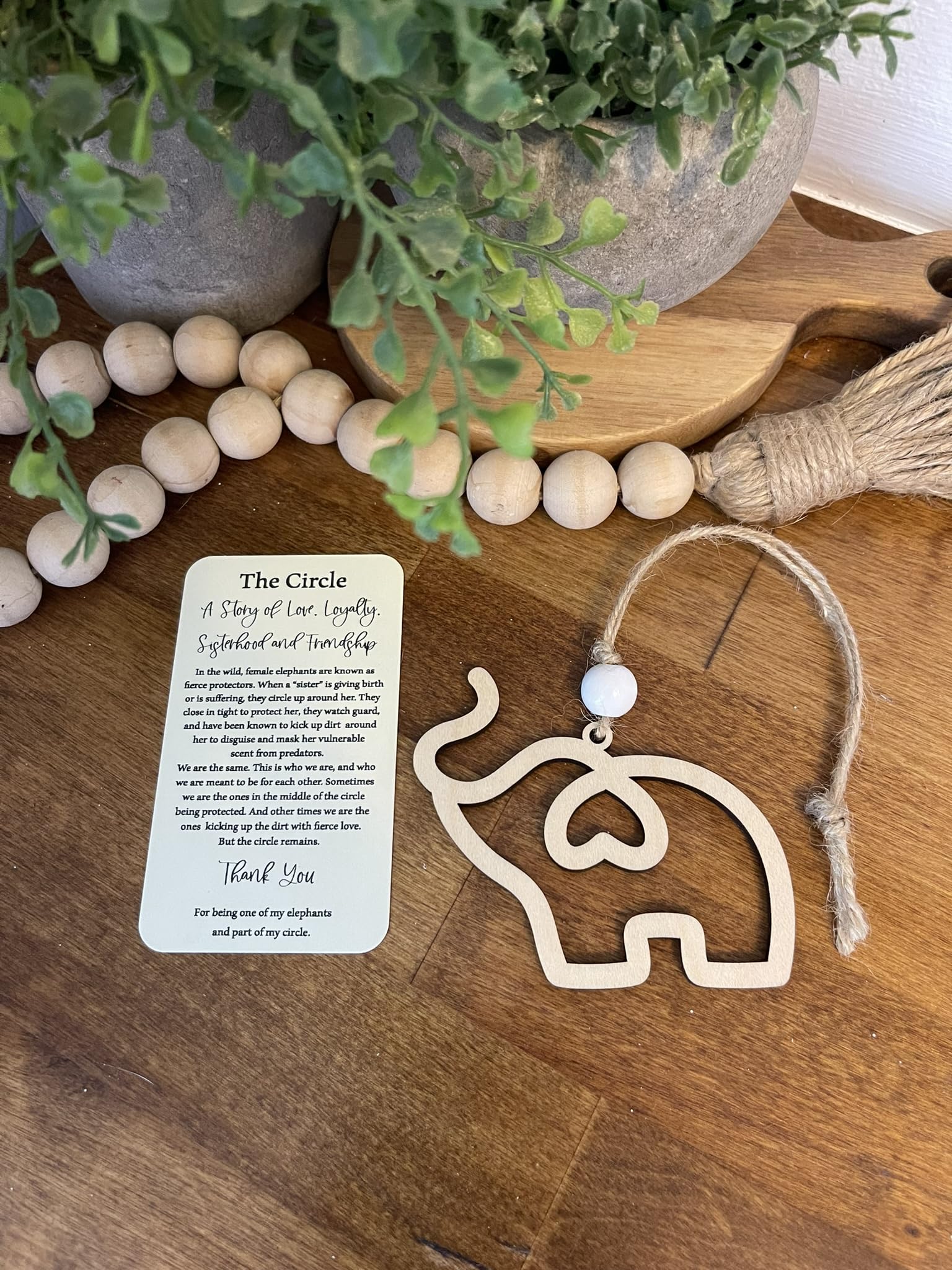 Copyrighted Circle design on elephant ornament