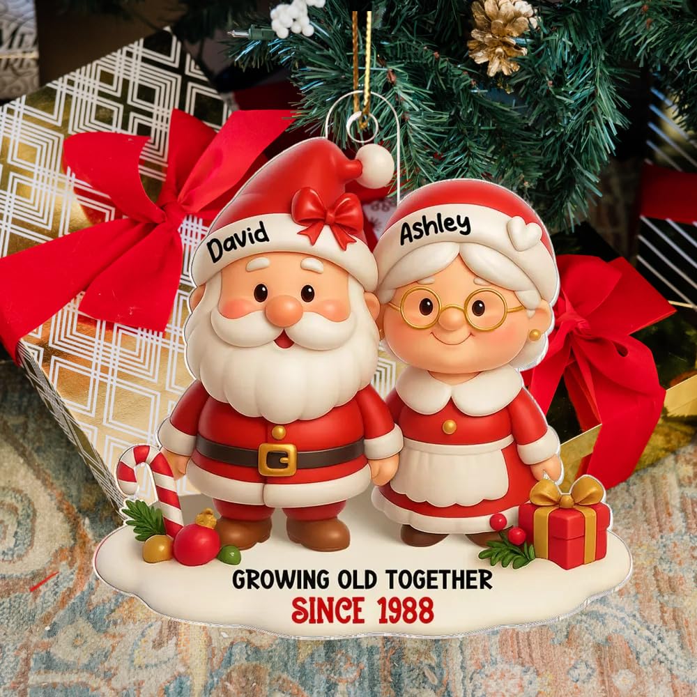 Husband wife Christmas ornament for couples display