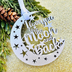 Gift ready ornament with satin ribbon kraft box