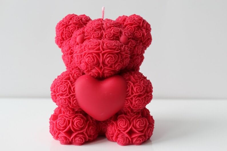 XOXO themed gift box packaging for Rose Bear Candle