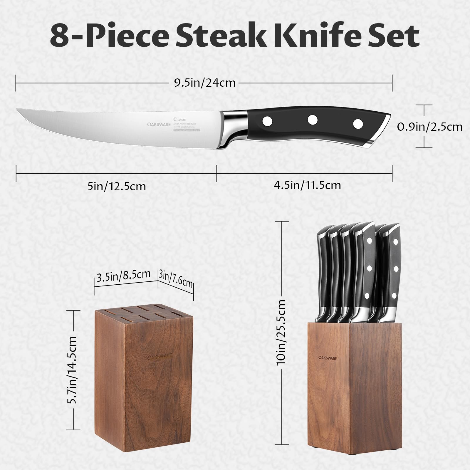 Gift-ready steak knife set displayed for home dining