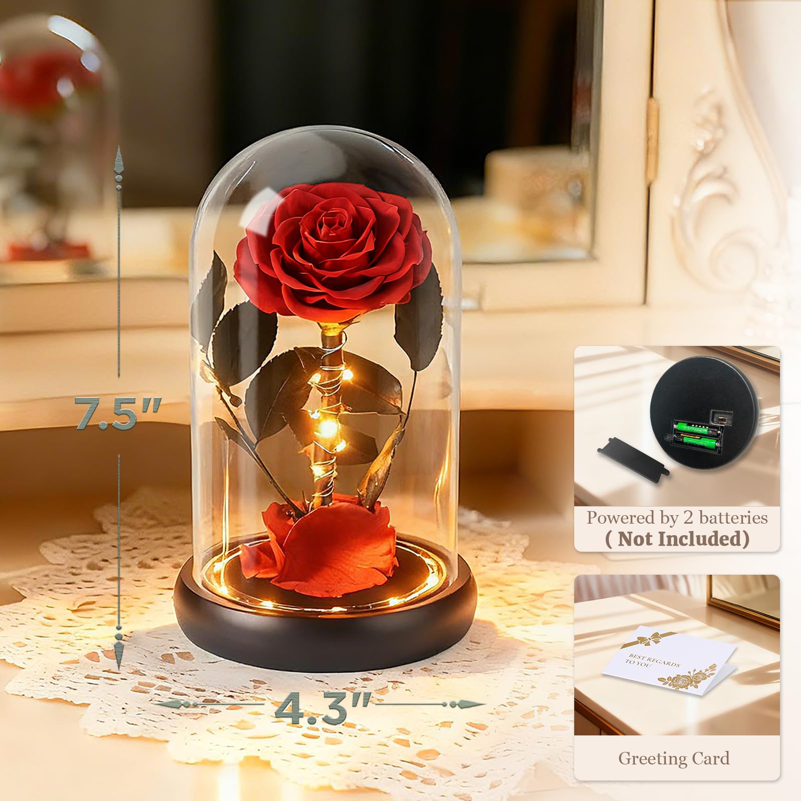 Gift-ready preserved rose for mom grandma wife