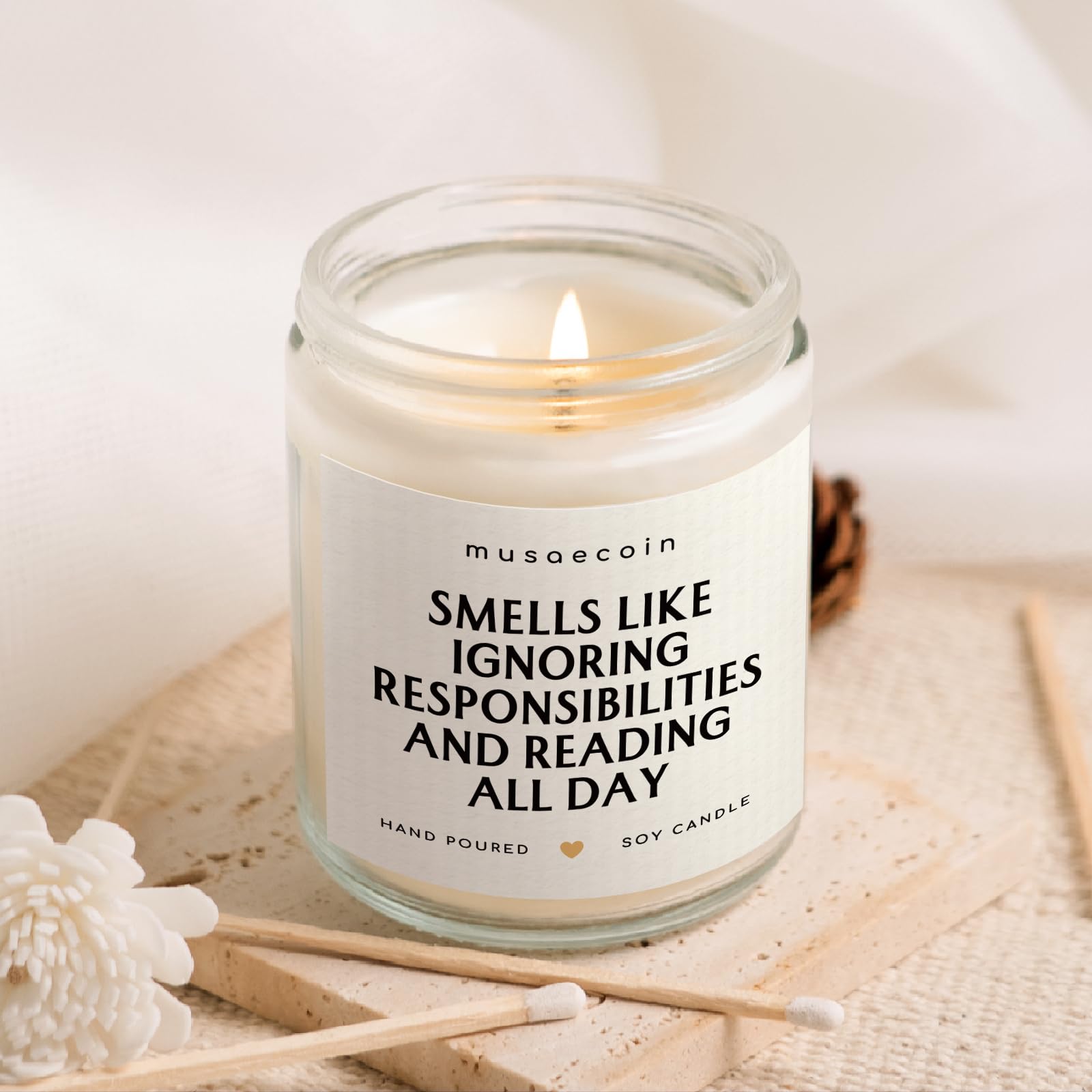 giftable candle for book lovers museacoin lavender