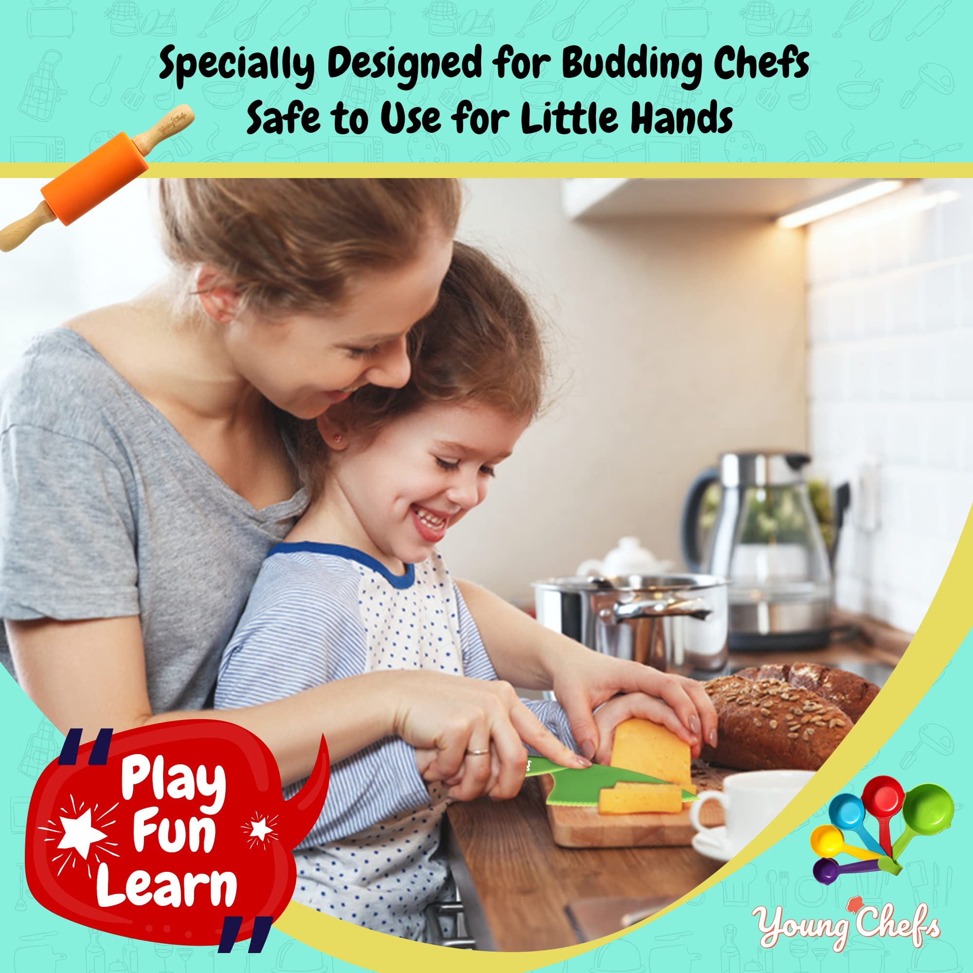 Giftable kids baking set suitable as stocking stuffer