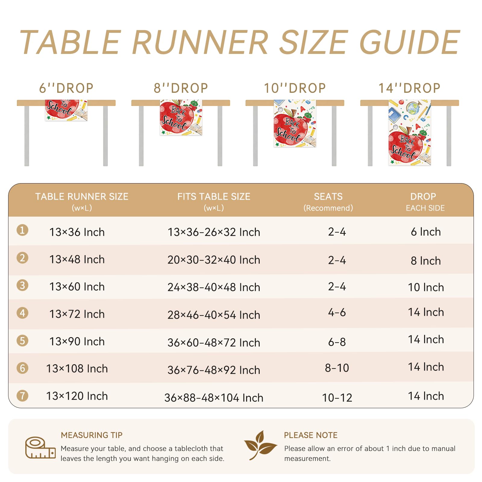 Giftable back to school table runner design