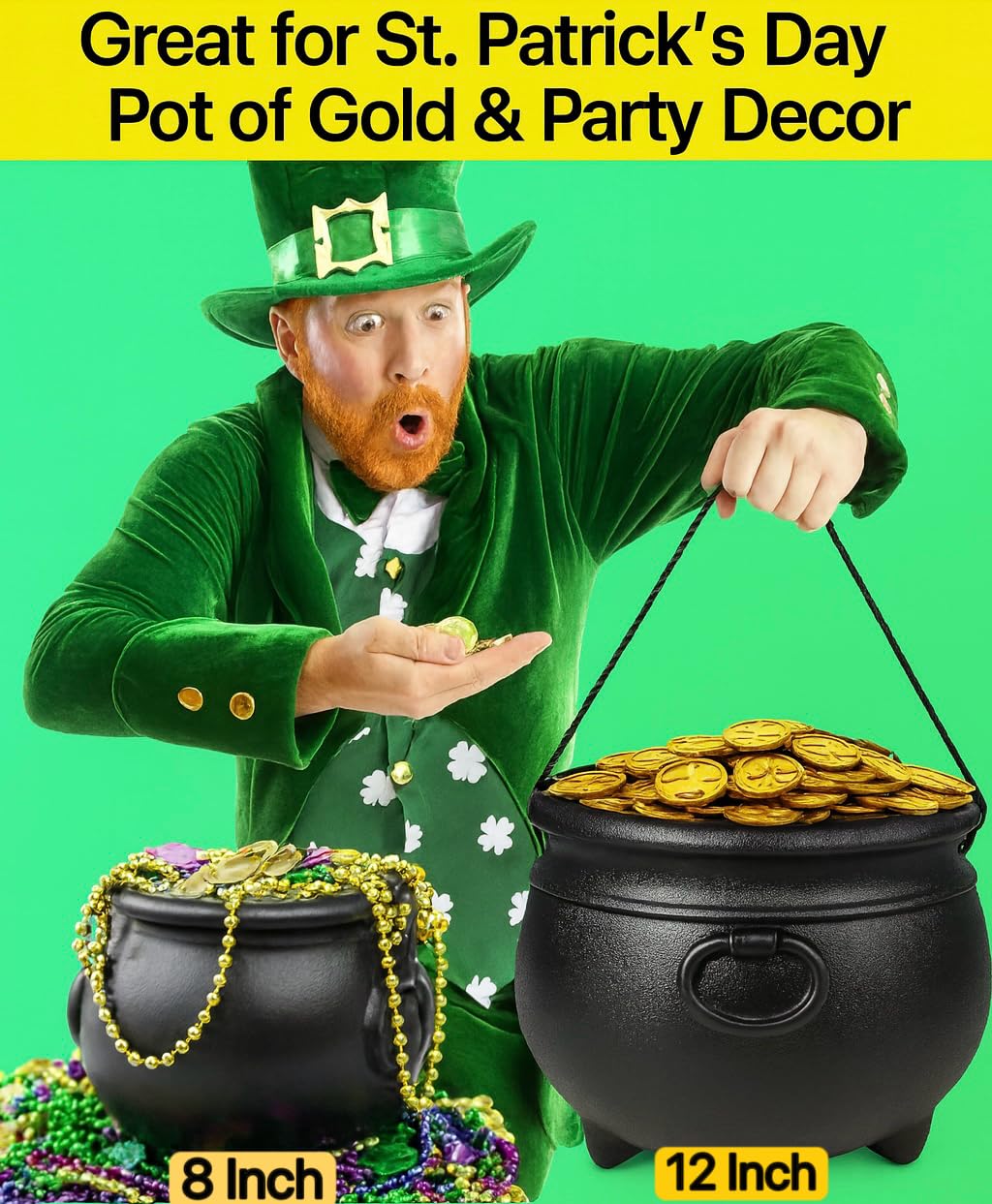 GIFTEXPRESS 8 inch cauldron bucket with plastic handle