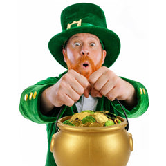 8 inch gold cauldron bucket for St Patrick's Day decor