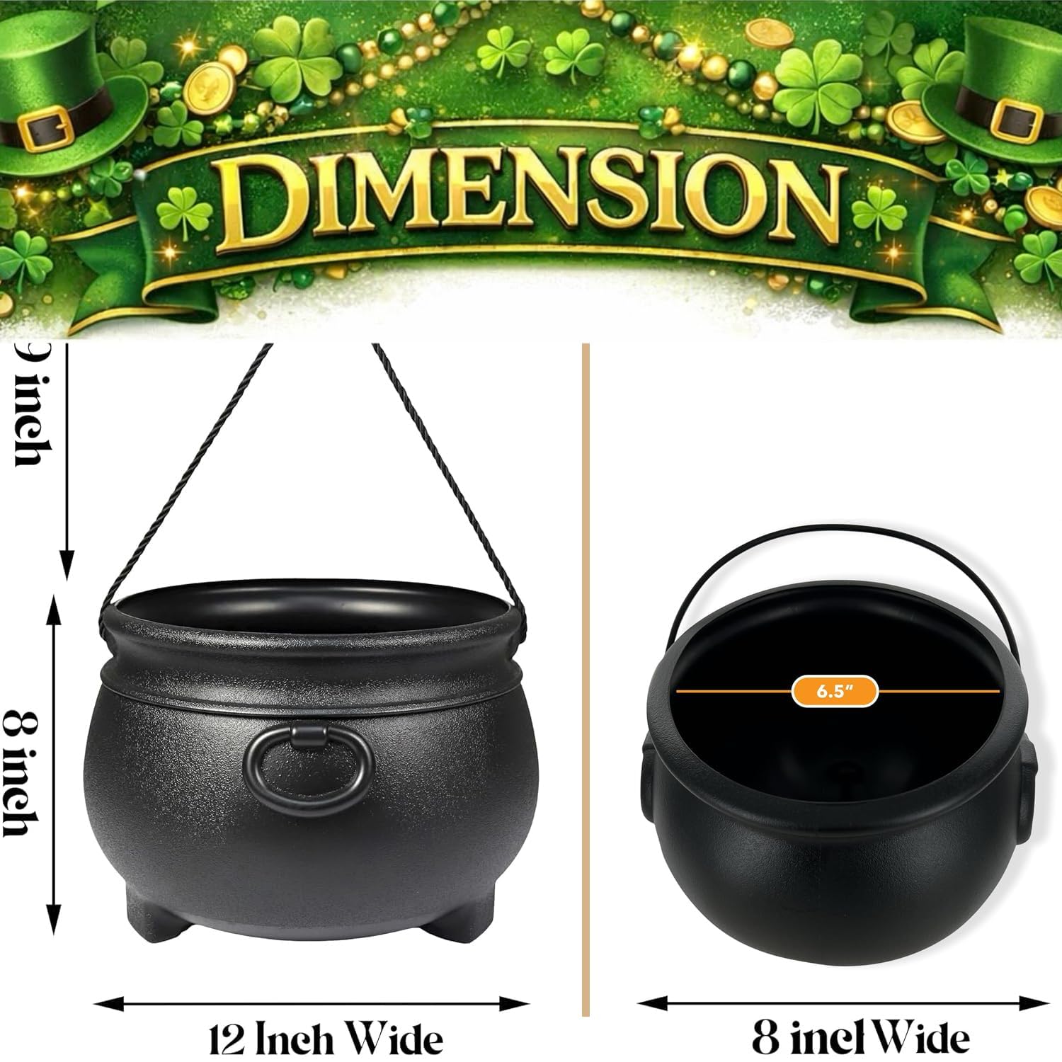 Durable textured plastic cauldrons for reuse