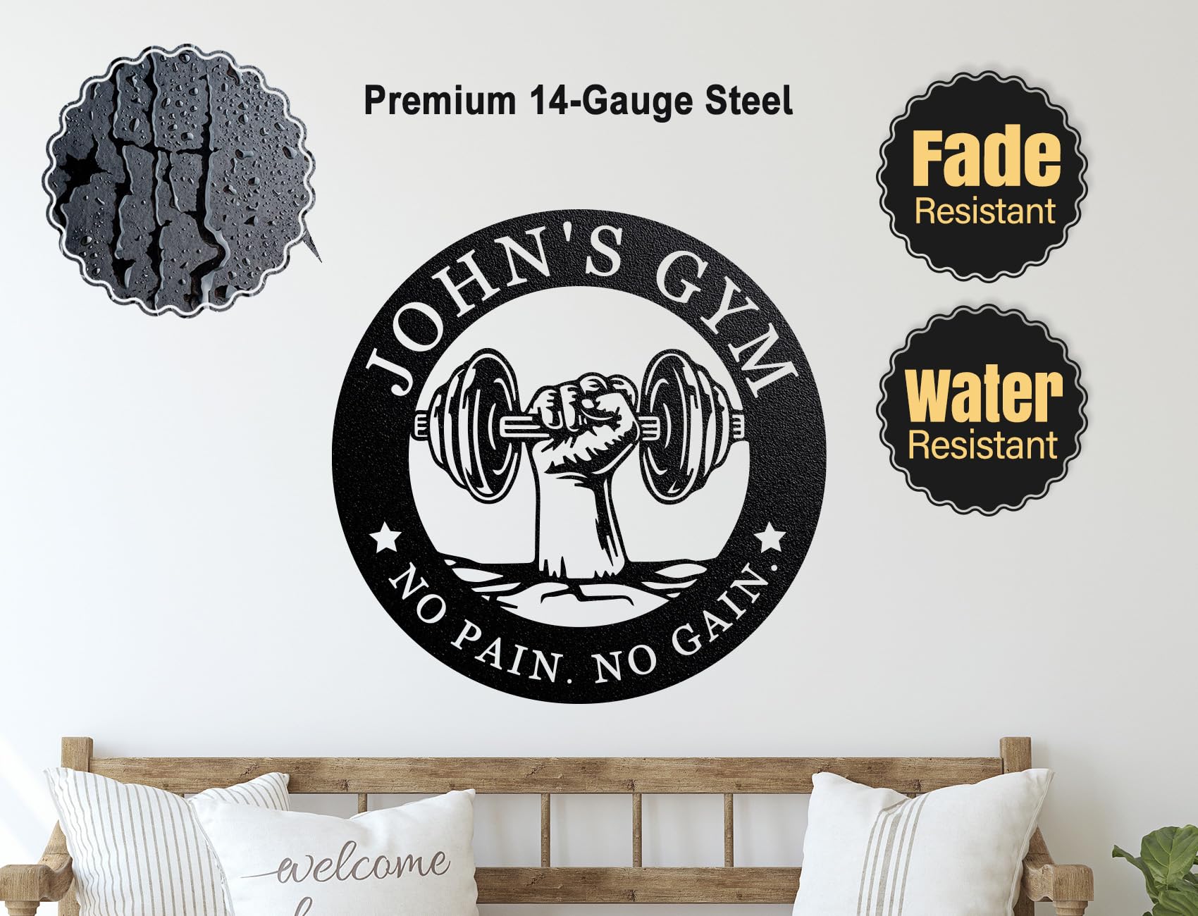 Gifts for fitness lovers metal gym sign
