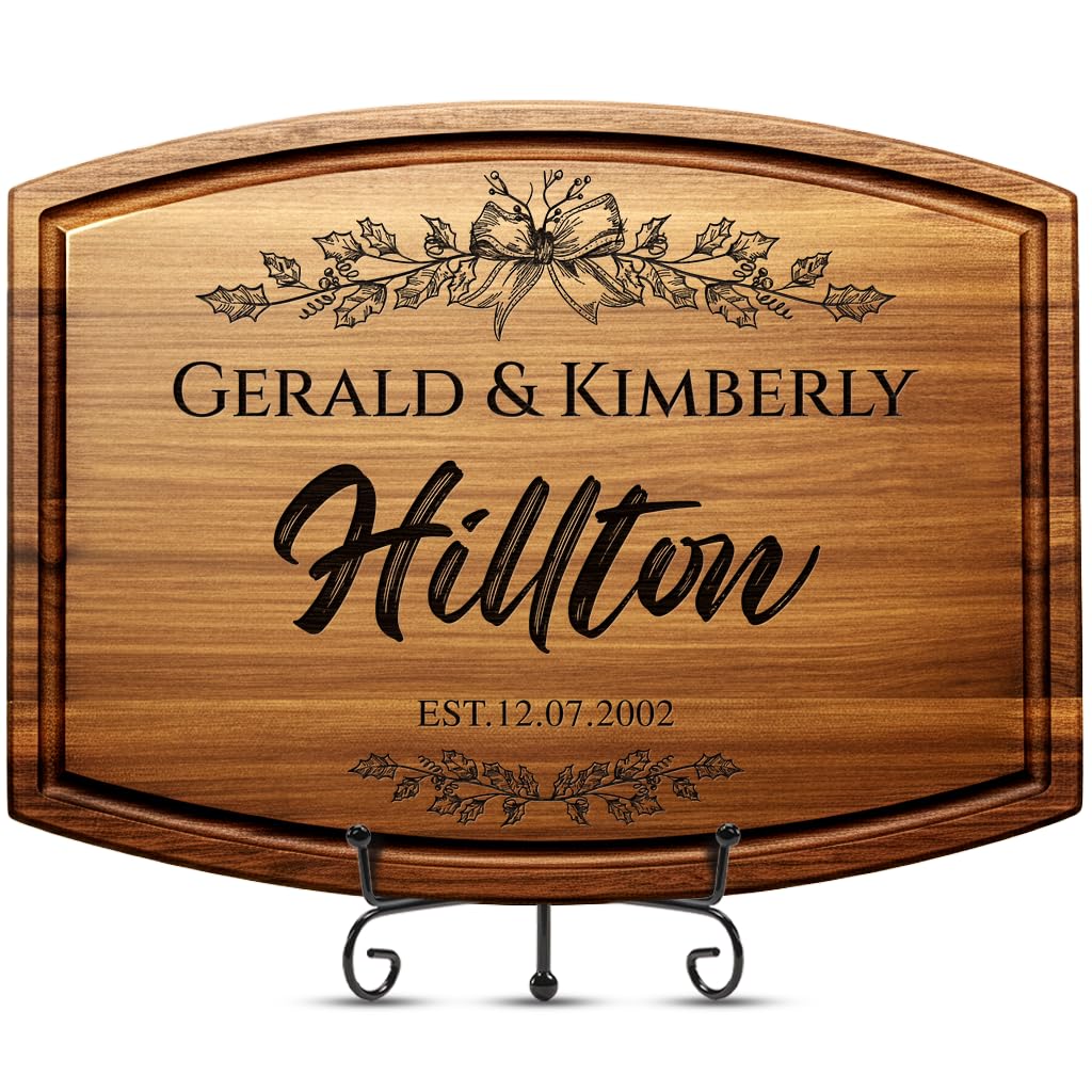 GiftsToEngrave custom engraved cutting board in walnut