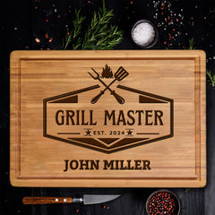 Customizable grill cutting board gift for men by GiftsToEngrave