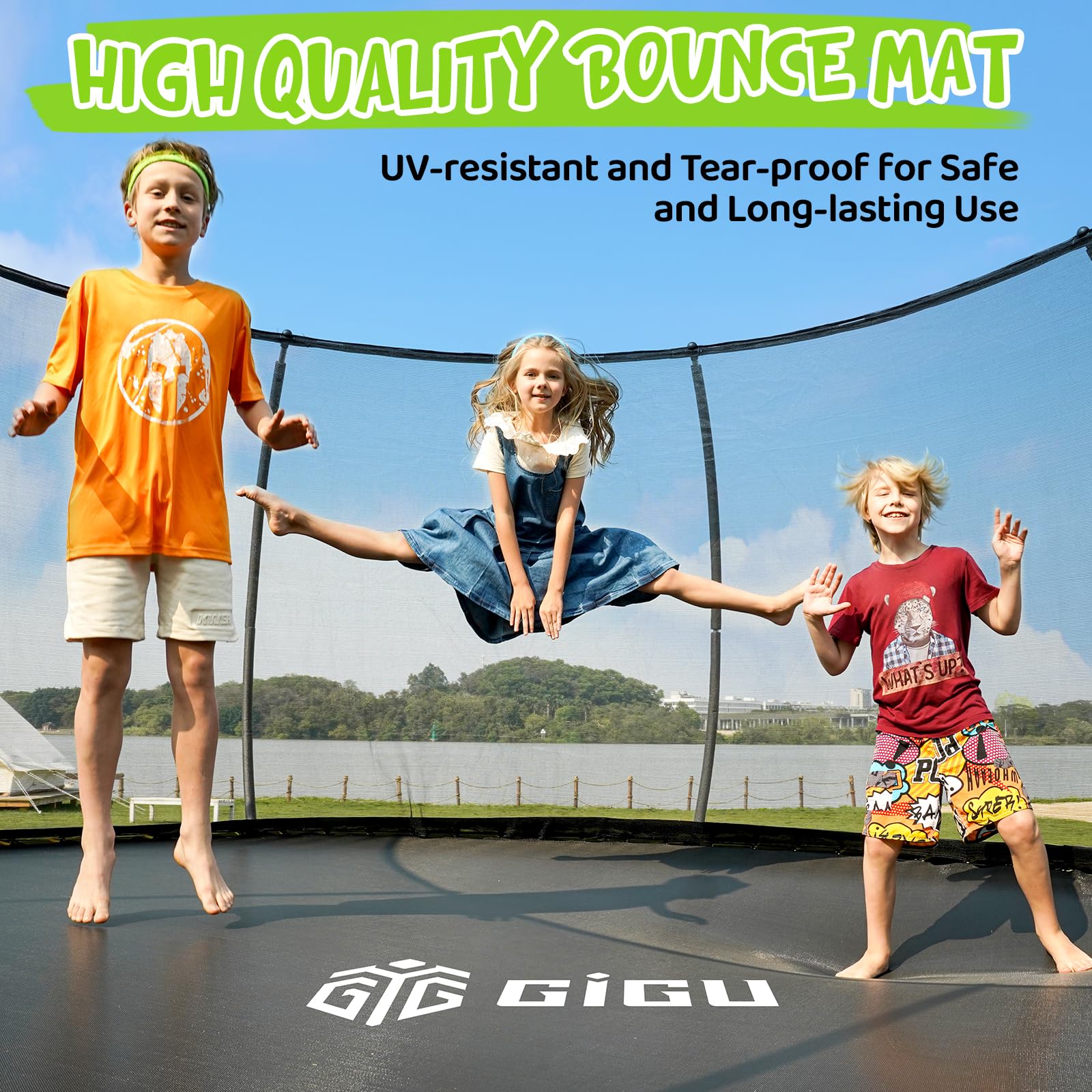UV-resistant jumping mat on Gigu 14FT trampoline