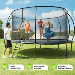 Gigu trampoline rust-resistant galvanized frame and net