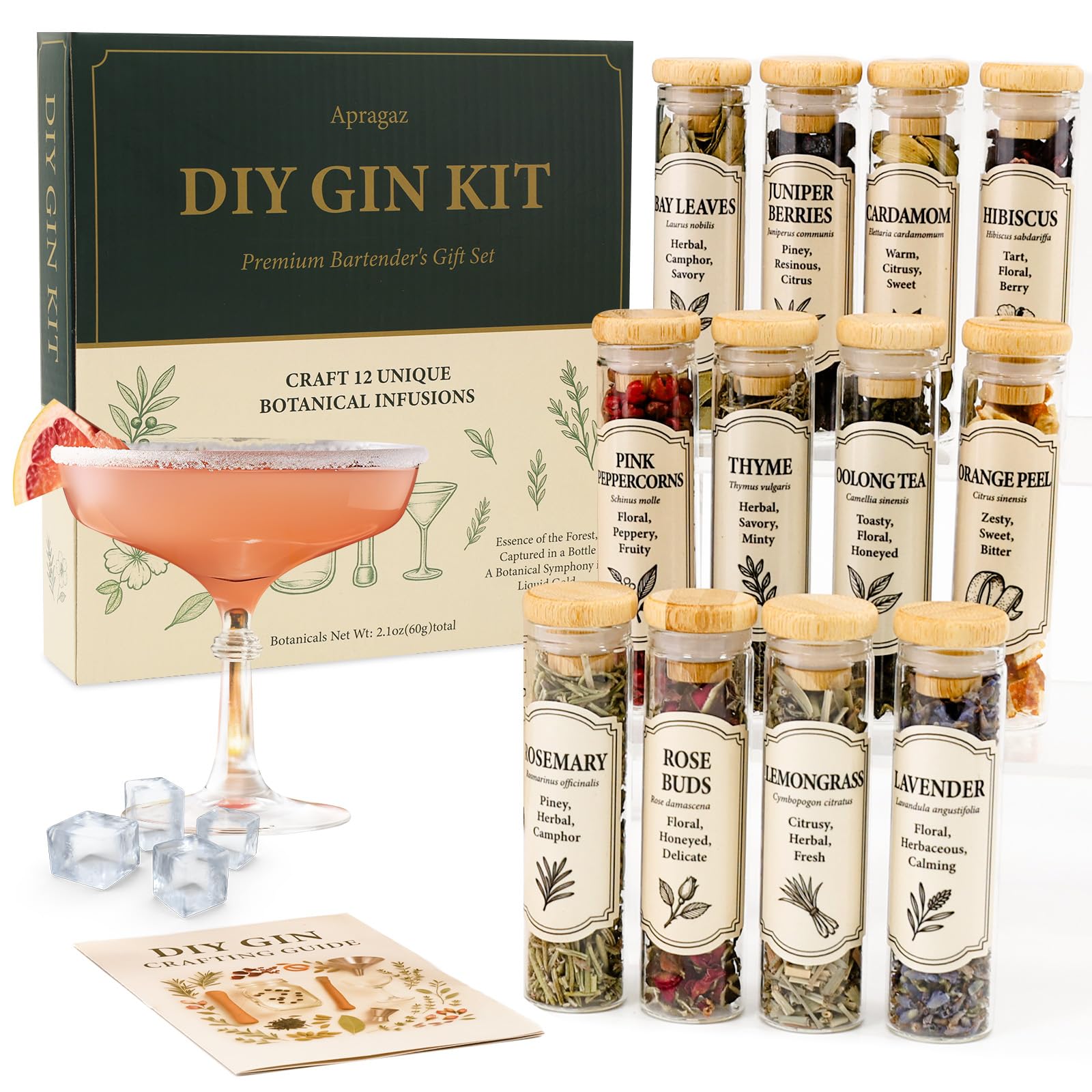 Gin Making Kit with 12 botanicals and recipe guide