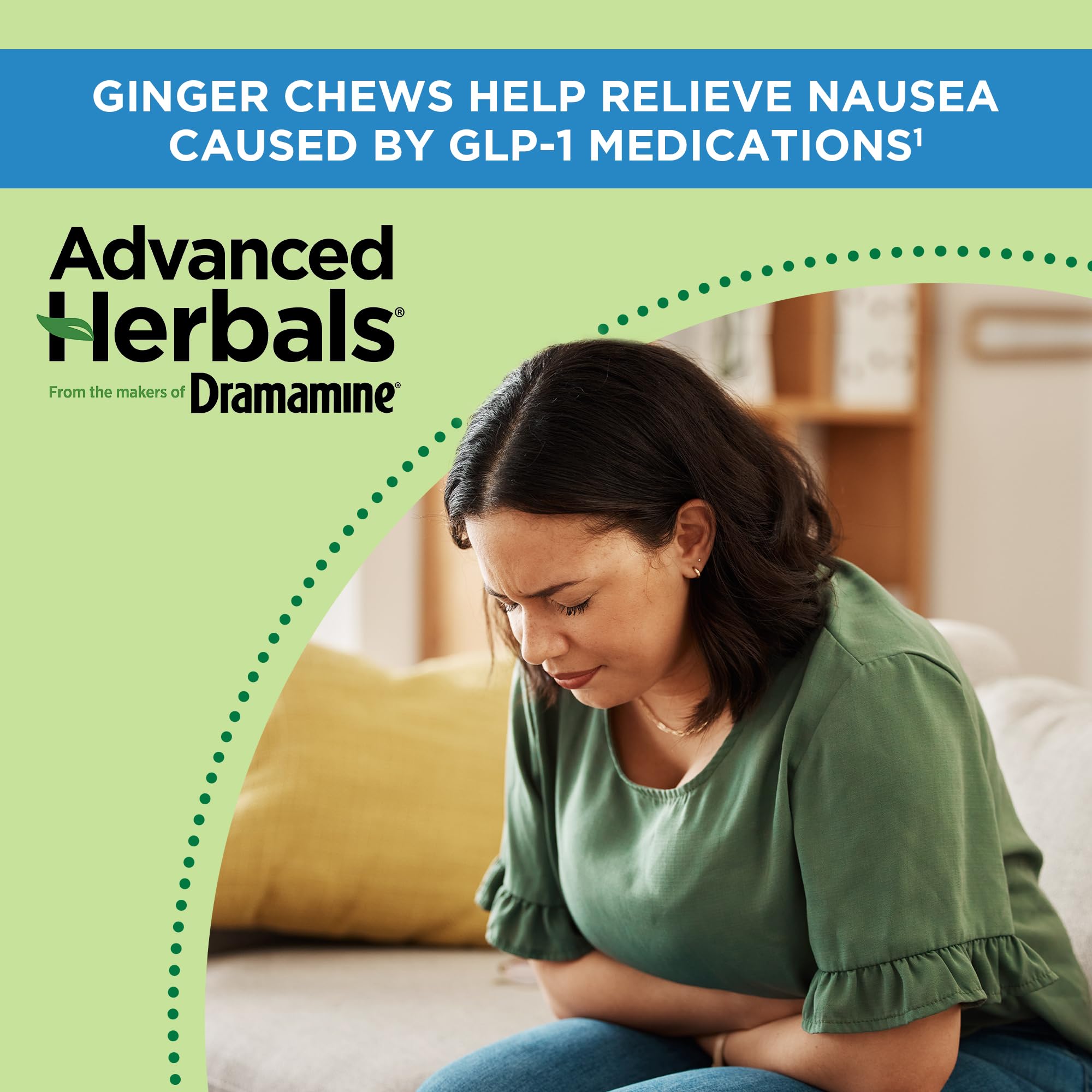 Soft chew ginger chews for motion related nausea