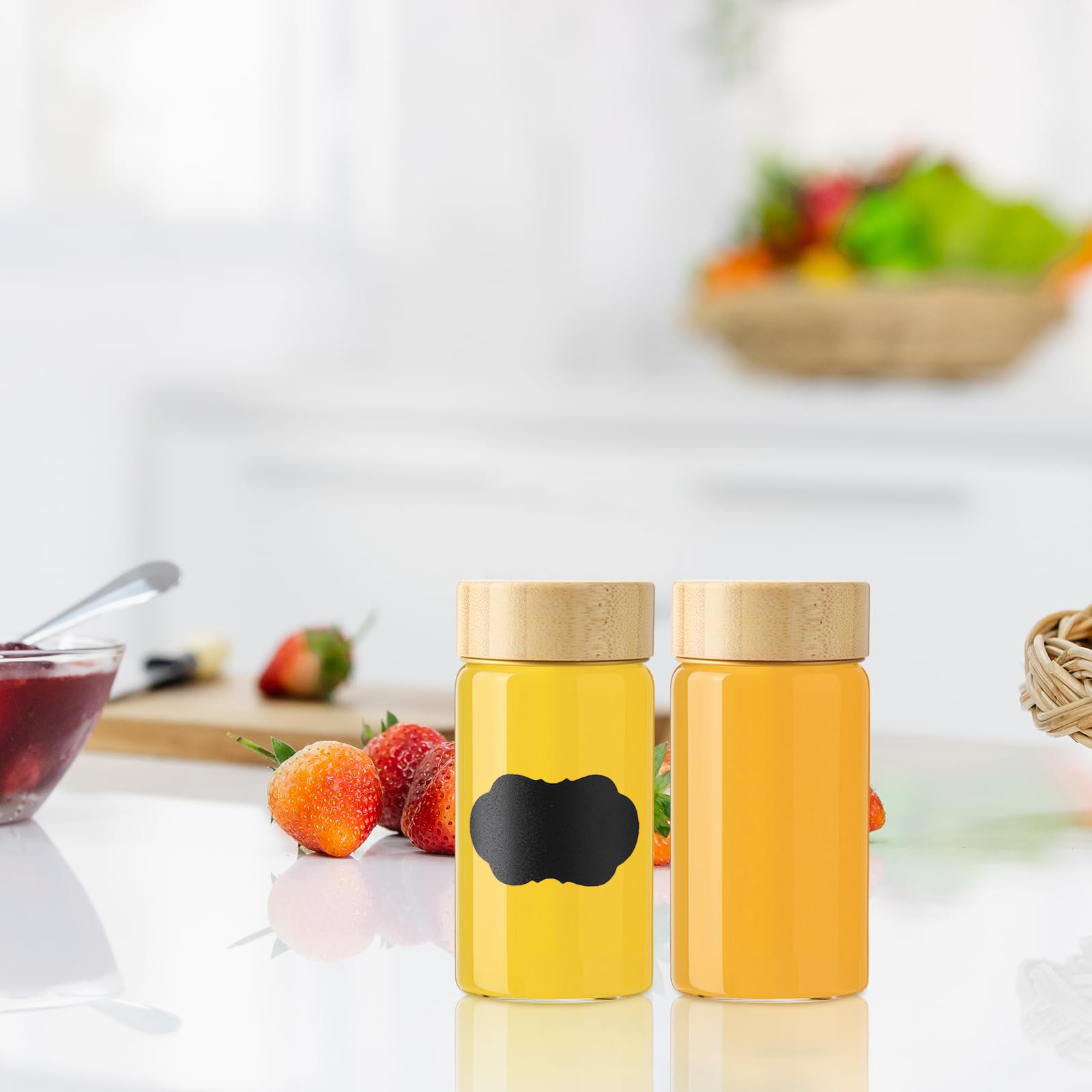 Ginger shot glass bottles for juicing and wellness use