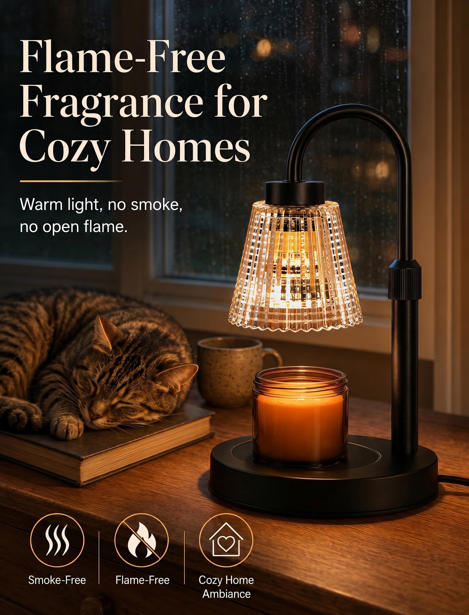 Girece Candle Warmer Lamp timer dimmer control in living spaces