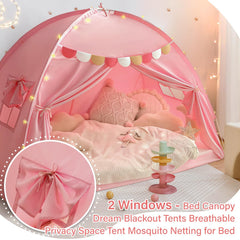 Girls Bed Tent privacy canopy over full size bed