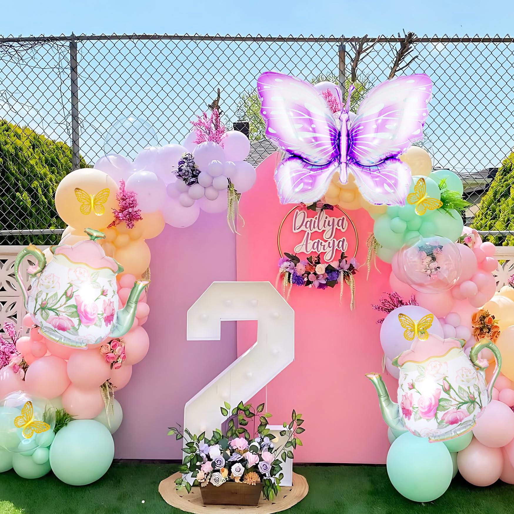 DIY balloon arch kit for girls birthday garden party