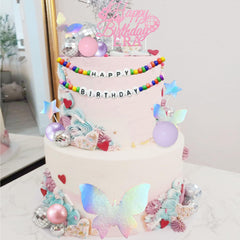 Five stars and twelve butterflies decorative toppers