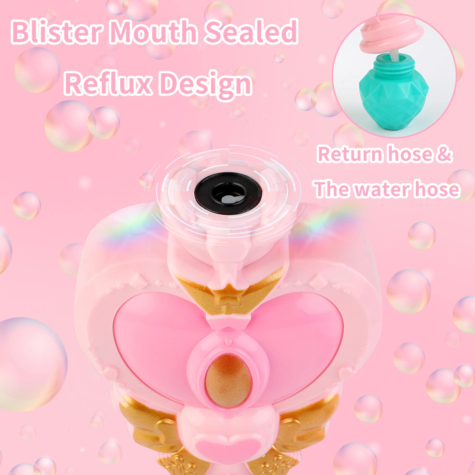 Leakproof safe bubble wand design without sharp edges