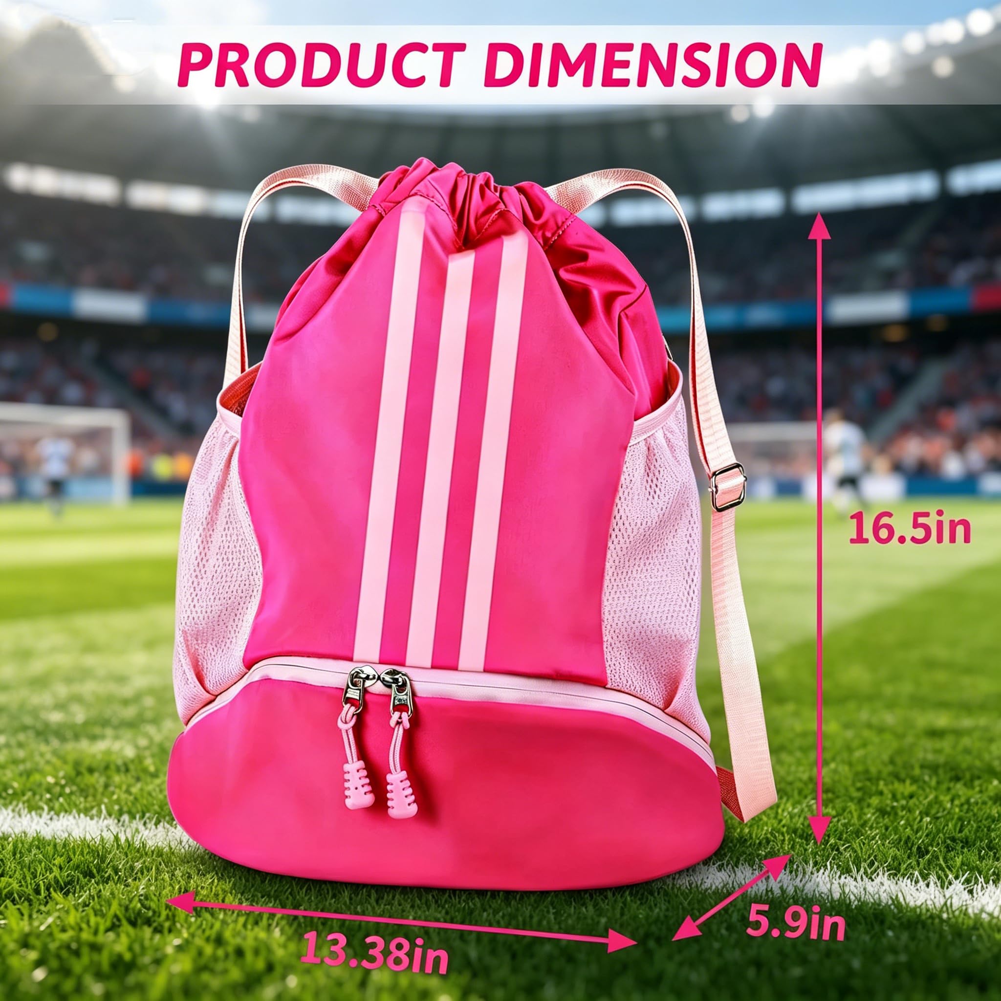 Champhox soccer bag front view with gear